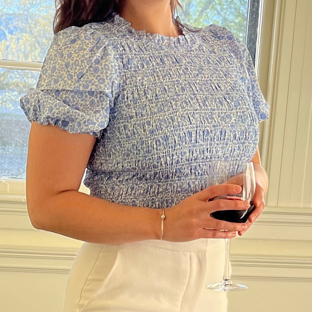 J Crew Liberty Collection Puff Sleeve Top